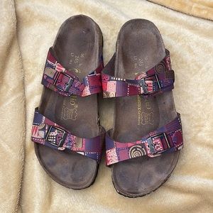 Papillio by Birkenstock printed Arizona two strap sandal 38 narrow